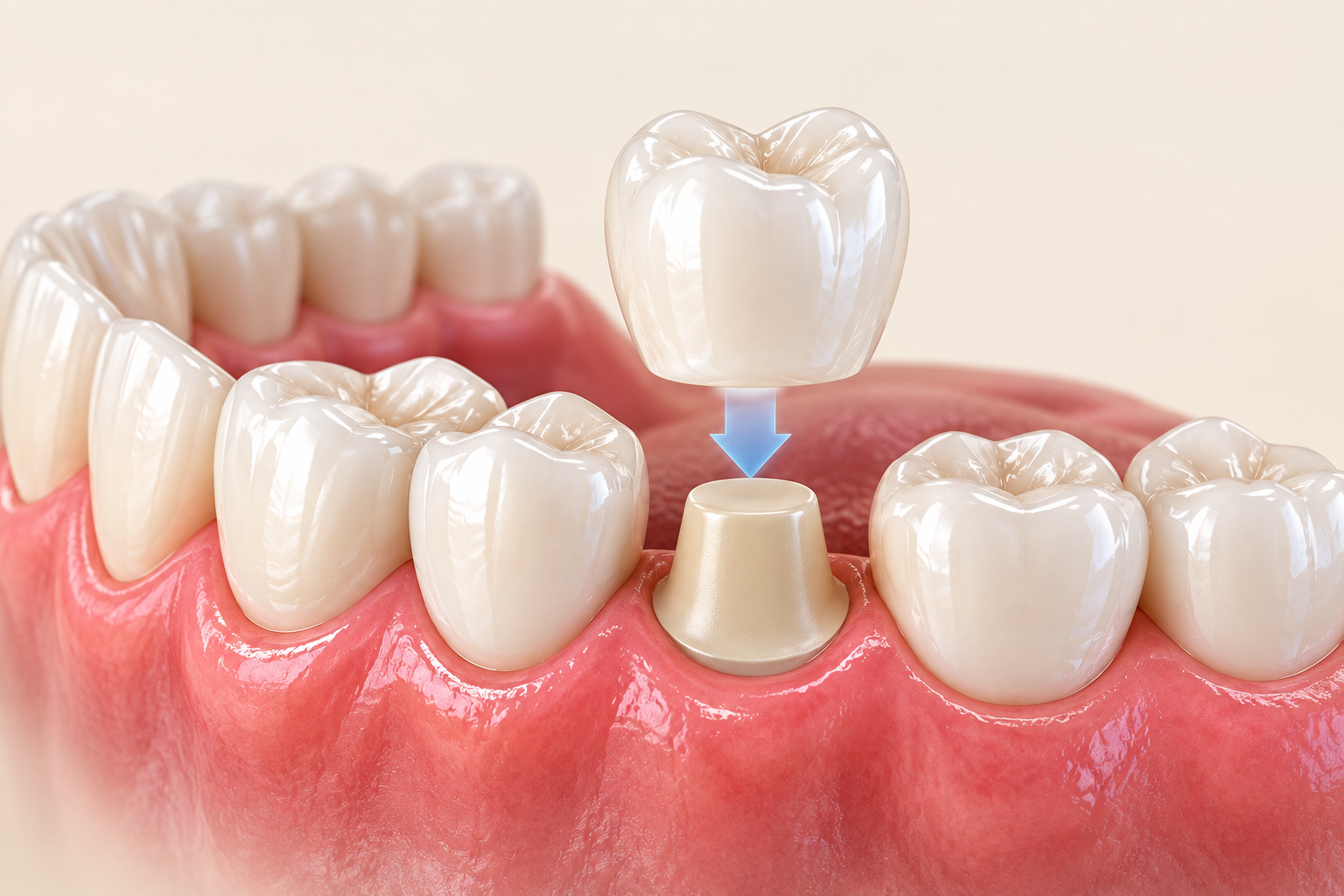 Custom dental crown restoration