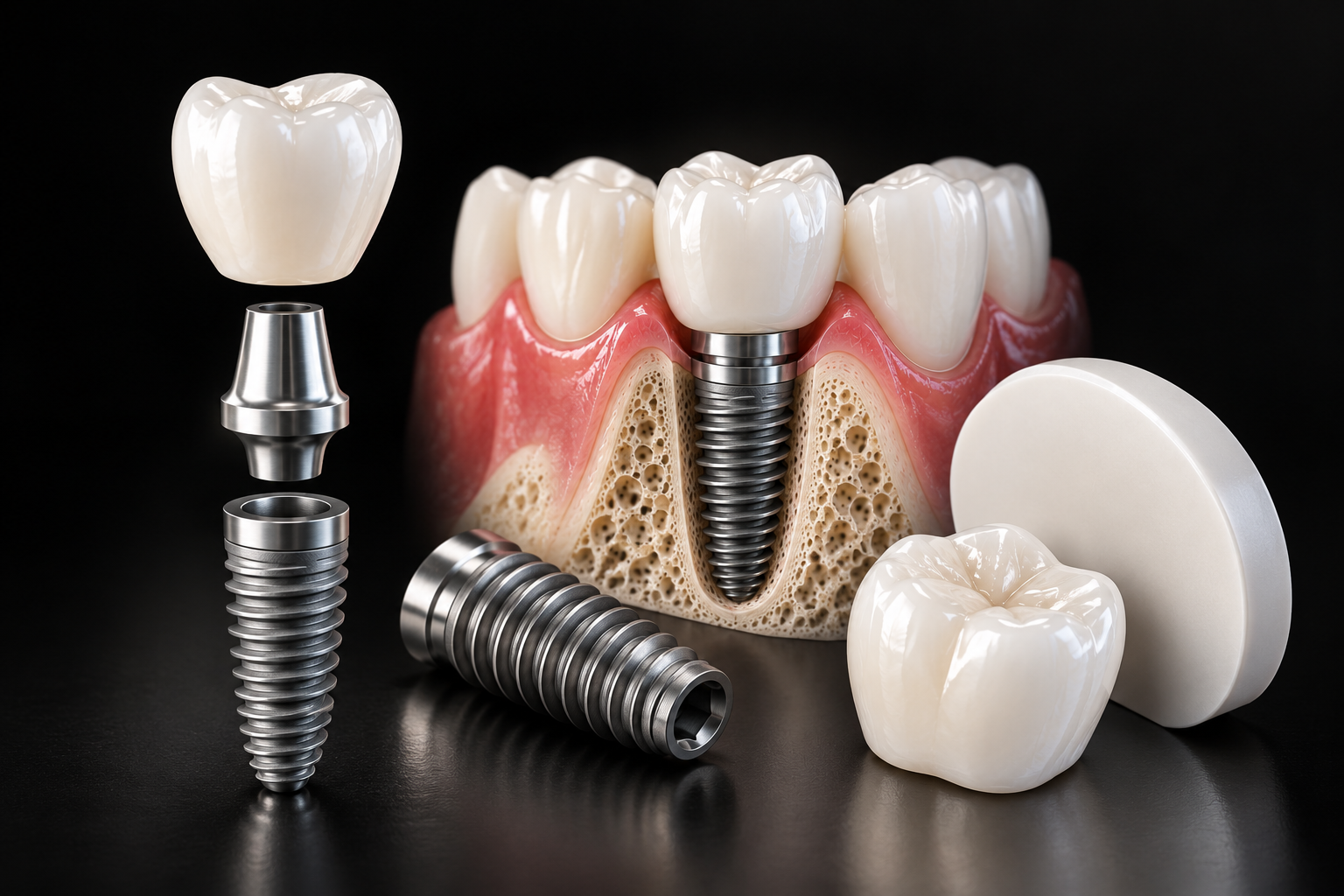 Dental implant materials and restorative treatment